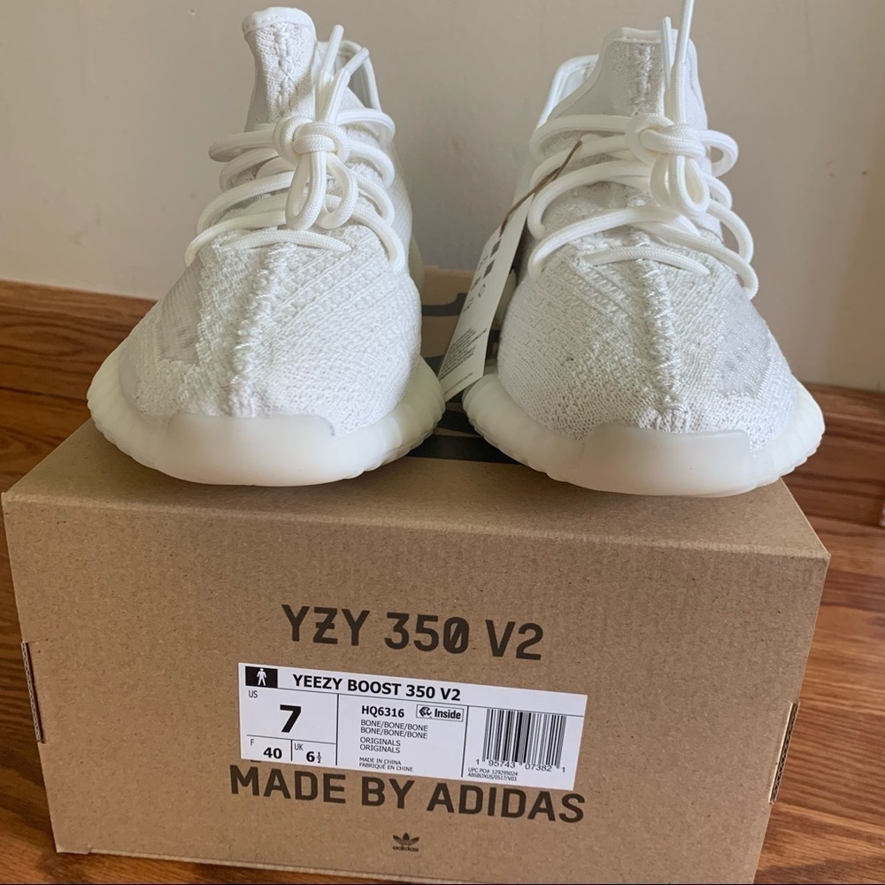 YEEZY BOOST Adidas 350 V2 Sneakers Shoes BONE Men’s size 7 Women’s size 8.5 - Picture 6 of 15
